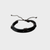 27 Pulsera de Cuero Café Multicuerda con Cordones Ajustables – Bisutería Artesanal Unisex Estilo Urban y Moderno