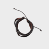 31 Pulsera de Cuero Multitextura Café y Negro – Bisutería Artesanal con Tiras Lisas y Trenzadas Ajustable
