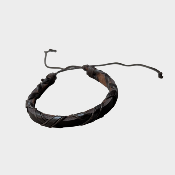 32 Pulsera de Cuero Café Entrelazada Ajustable – Bisutería Unisex Elegante para Uso Diario y Profesional