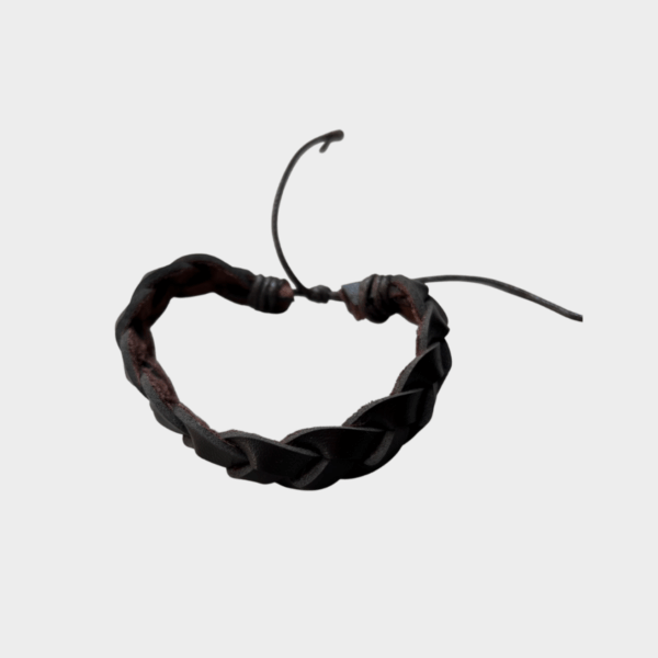 34 Pulsera de Cuero Café Trenzada Artesanal - Bisutería Unisex Ajustable