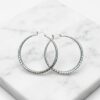 Aretes Arracadas de Plata 925 para Mujer con Textura Diamantada