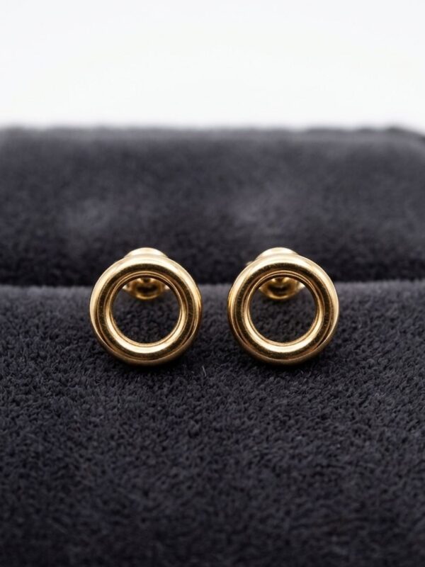 Aretes Dorados Tipo Dona Bañados en Oro | Aretes Elegantes y Delicados para Mujer