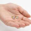 Aretes Dorados con Zirconia Bañados en Oro para Mujer | Aretes Pequeños Elegantes con Brillo