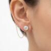 Aretes Dorados con Zirconia Bañados en Oro para Mujer | Aretes Pequeños Elegantes con Brillo