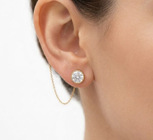 Aretes Dorados con Zirconia Bañados en Oro para Mujer | Aretes Pequeños Elegantes con Brillo