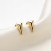 Aretes Triangulares Dorados Bañados en Oro para Mujer Diseño Elegante Aretes Triangulares Dorados Bañados en Oro para Mujer | Diseño Elegante