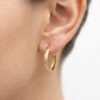Aretes de Argolla en Oro 14K con Textura Diamantada