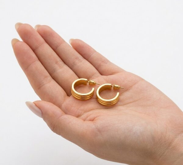 Aretes de Aro Bañados en Oro para Mujer Argollas Elegantes (2) Aretes de Aro Bañados en Oro para Mujer | Argollas Elegantes
