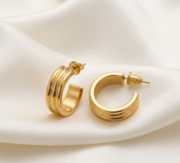 Aretes de Aro Bañados en Oro para Mujer Argollas Elegantes Aretes de Aro Bañados en Oro para Mujer | Argollas Elegantes