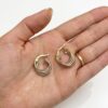 Aretes de Oro 14K Diseño Entrelazado Elegancia Moderna (2) Aretes de Oro 14K Diseño Entrelazado Elegancia Moderna
