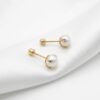 Aretes de Oro 14K con Perla Natural