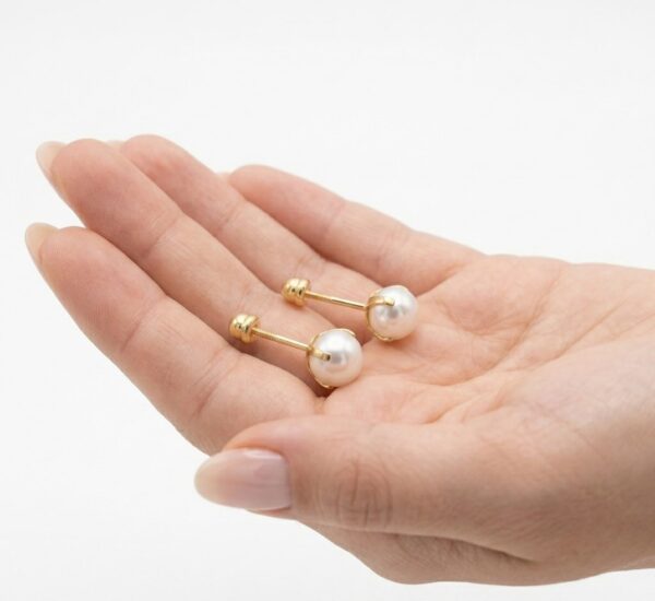 Aretes de Oro 14K con Perla Natural