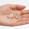 Aretes de Oro 14K con Zirconia Ovalada | Joyería Fina para Mujer