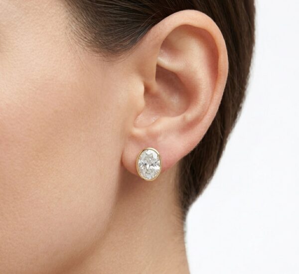 Aretes de Oro 14K con Zirconia Ovalada | Joyería Fina para Mujer