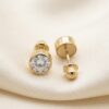 Aretes de Oro 14K con Zirconia para Mujer Broqueles Elegantes y Clásicos Aretes de Oro 14K con Zirconia para Mujer | Broqueles Elegantes y Clásicos