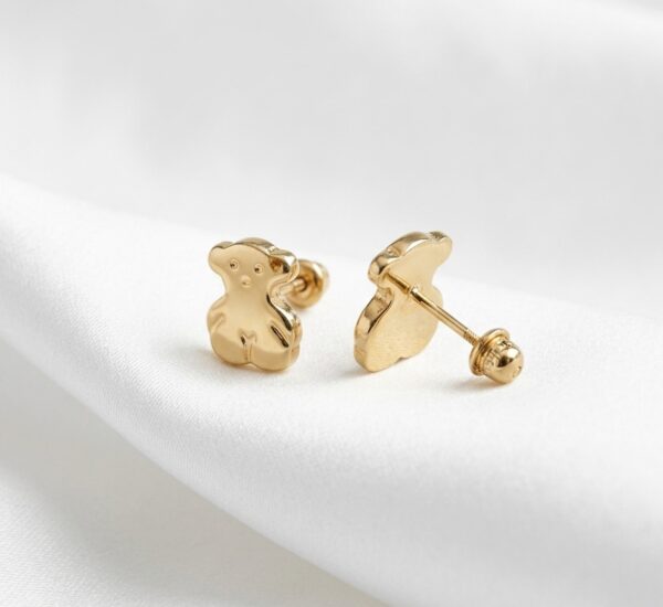 Aretes de Oro 14K para Mujer Diseño de Osito Aretes de Oro 14K para Mujer Diseño de Osito