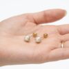 Aretes de Perla con Corona de Oro 14K