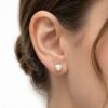 Aretes de Perla con Corona de Oro 14K