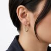 Arracadas de Oro 14K Bicolor Diseño Moderno y Elegante para Mujer (2) Arracadas de Oro 14K Bicolor | Diseño Moderno y Elegante para Mujer