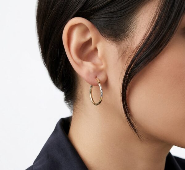 Arracadas de Oro 14K Bicolor Diseño Moderno y Elegante para Mujer (2) Arracadas de Oro 14K Bicolor | Diseño Moderno y Elegante para Mujer