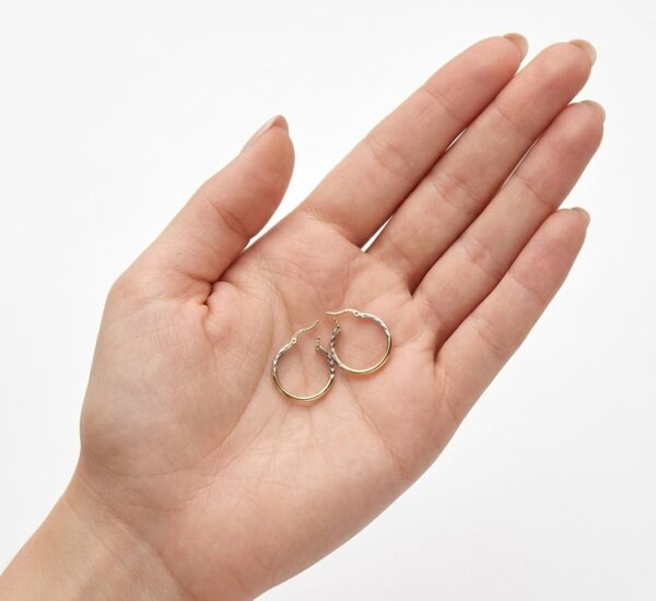 Arracadas de Oro 14K Bicolor | Diseño Moderno y Elegante para Mujer