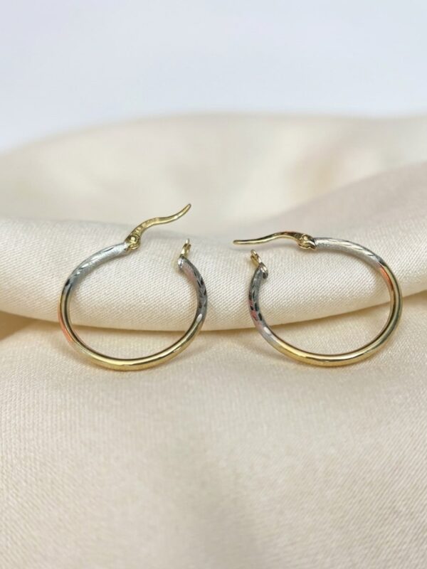 Arracadas de Oro 14K Bicolor | Diseño Moderno y Elegante para Mujer