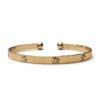 Brazalete Dorado con Estrellas Grabadas para Mujer Pulsera Cuff Elegante Brazalete Dorado con Estrellas Grabadas para Mujer | Pulsera Cuff Elegante