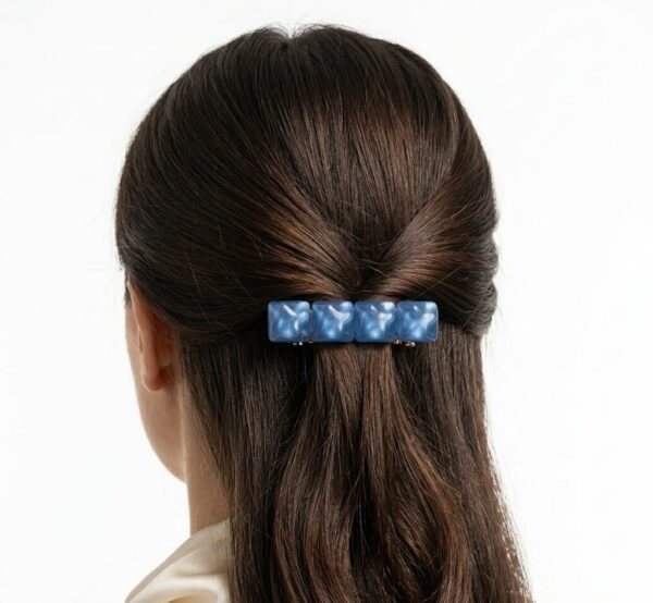 Broche para Cabello Azul Cristalino para Mujer Pasador Elegante con Diseño Geométrico (3) Broche para Cabello Azul Cristalino para Mujer | Pasador Elegante con Diseño Geométrico