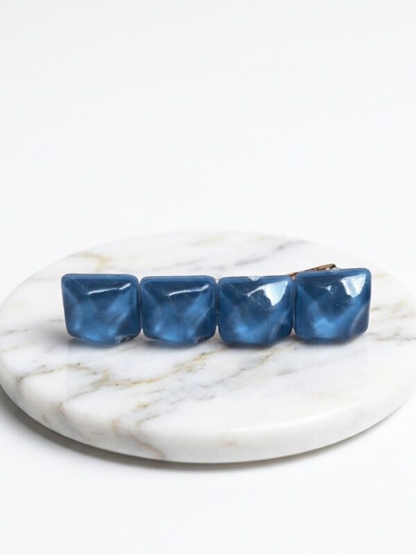 Broche para Cabello Azul Cristalino para Mujer | Pasador Elegante con Diseño Geométrico