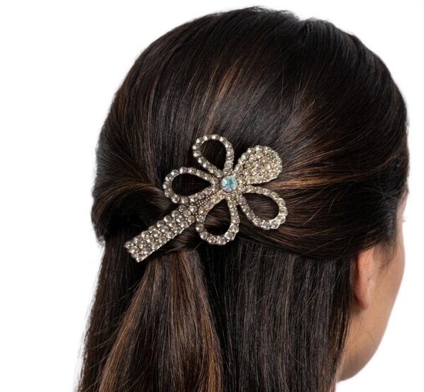 Broche para Cabello Flor Dorada con Cristales | Accesorio Elegante y Brillante para Mujer