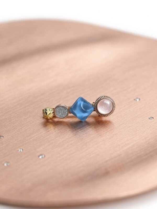 Broche para Cabello Oceánico Azul con Detalles Geométricos | Elegancia Marina
