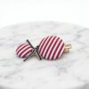 Broche para Cabello Rosa con Rayas y Moño | Accesorio Femenino Elegante