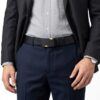 Cinturón Negro para Hombre con Hebilla Geométrica Dorada | Elegante, Formal y Casual