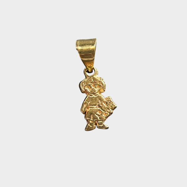 Dije de Oro 14K - Niña con Osito - Joyería Infantil Sentimental (3) Dije de Oro 14K - Niña con Osito - Joyería Infantil Sentimental