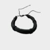 Pulsera Artesanal de Cuero Negro con Nudo Lineal - Diseño Minimalista y Versátil