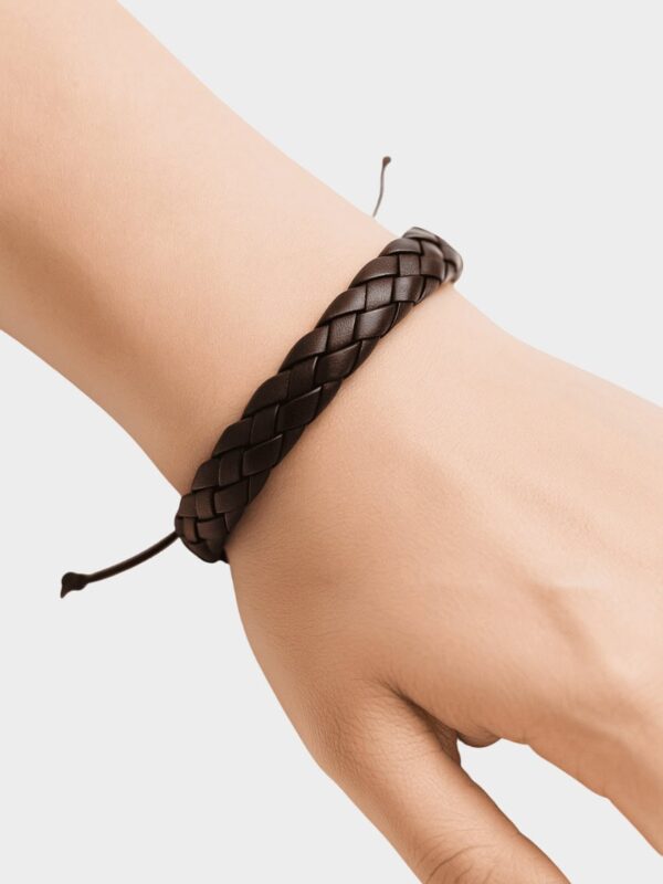 Pulsera Cuero Café Trenzado Espiga - Bisutería Artesanal Elegante Unisex Ajustable Pulsera de Cuero Café - Diseño de Espiga - Bisutería Artesanal Ajustable