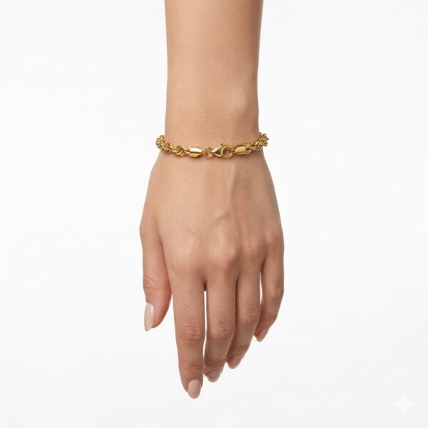 Pulsera Dorada Trenzada para Mujer Elegante y Delicada (3) Pulsera Dorada Trenzada para Mujer Elegante y Delicada