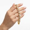 Pulsera Dorada para Mujer con Corazones y Cristales Elegante