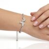 Pulsera Plateada para Mujer con Cristales y Dije de Mariposa Elegante (3) Pulsera Plateada para Mujer con Cristales y Dije de Mariposa Elegante