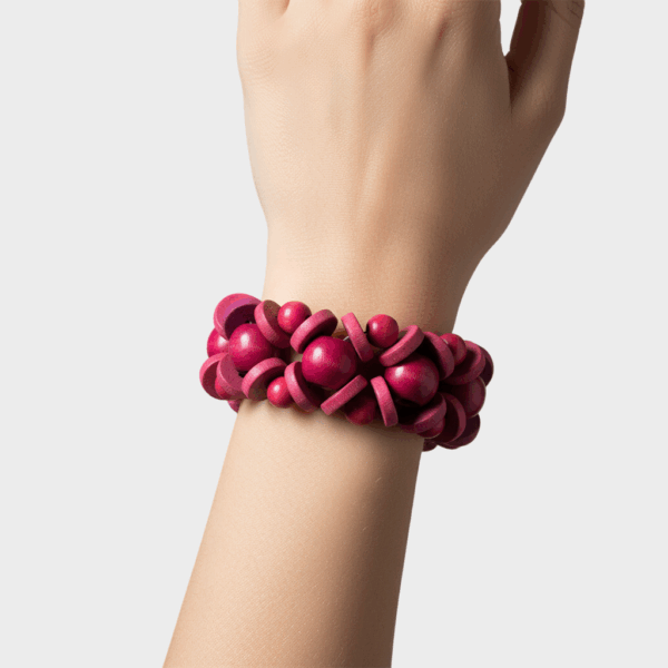 Pulsera Rosa de Madera - Colección Artesanal