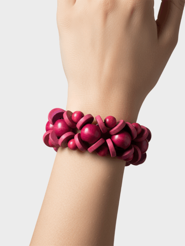 Pulsera Rosa de Madera - Colección Artesanal