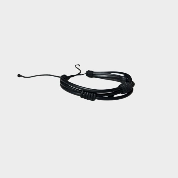 Pulsera de Cuero Negro Minimalista - Pulsera Ajustable Estilo Casual (2) Pulsera de Cuero Negro Minimalista - Pulsera Ajustable Estilo Casual