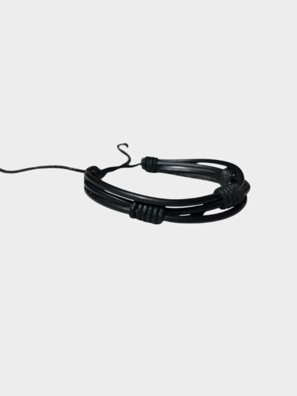Pulsera de Cuero Negro Minimalista - Pulsera Ajustable Estilo Casual (2) Pulsera de Cuero Negro Minimalista - Pulsera Ajustable Estilo Casual