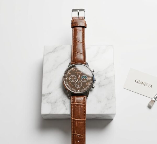 Reloj Clásico para Hombre Geneva con Correa Café y Números Romanos (1) Reloj Clásico para Hombre Geneva con Correa Café y Números Romanos
